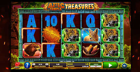 Der Spielablauf des 2by2 Gaming Slot Aztec Temple Treasure.