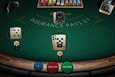 Der Tisch des Kartenspiels 3D Blackjack.