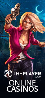 Eine Figur aus einem 4ThePlayer Slot mit dem Logo des Herstellers und dem Zusatz Online Casinos.