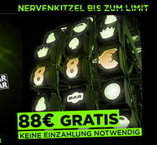 Jeder angemeldete Spieler bekommt einen 88€ Free Play Bonus