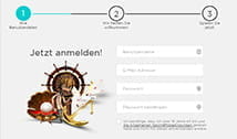 Die Anmeldebox bei der Registrierung auf Casino Cruise