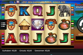 In der InterCasino App kann auch der Slot Serengeti Diamonds gespielt werden