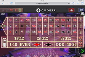 Roulette von Authentic Gaming in der Codeta App