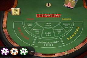 Das Baccarat in der Eurogrand App bietet viele verschiedene Seitenwetten