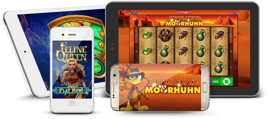 Die Slots des Entwicklers Bally Wulff auf unterschiedlichen mobilen Endgeräten.