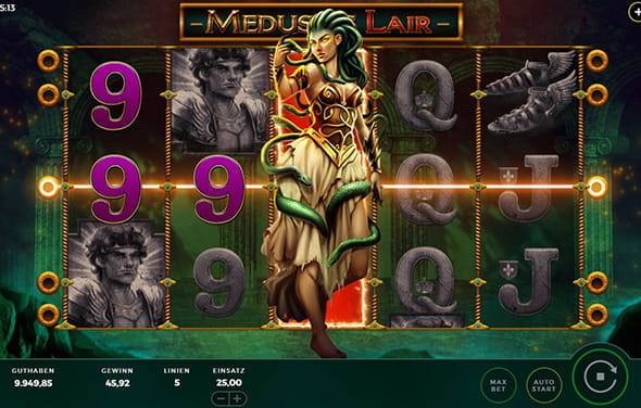 Die Medusa aus dem Online Automaten Medusa´s Lair von Bally Wulff.