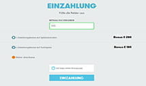 Einzahlbetrag und Bonus auswählen