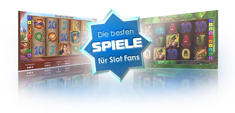 Die Logos der Slots Palace of Treasures und Robin & His Girl.