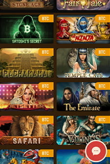 Die Ansicht der Spielauswahl in der mobilen Version.