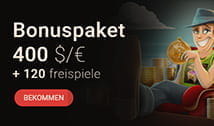 Der Willkommensbonus beinhaltet bis zu 400€ und 120 Freispiele.