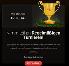 Das Bild zeigt die Zusammenfassung der woechentlichen Aktion bei Betchan.