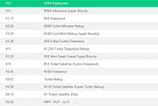 Eine Liste der verfügbaren Poker Turniere.