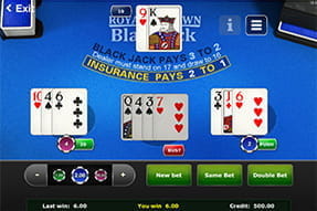 Blackjack kann man mit 3 Einsätzen gleichzeitig gegen den Computer bei Quasar spielen.