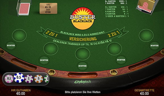 Ein Buster Blackjack Tisch aus dem Hause des Spieleherstellers Felt.