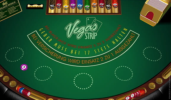 Ein Vegas Strip Blackjack Tisch vom Hersteller Microgaming.