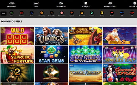 Auswahl an Booongo Slots im Playamo Casino.