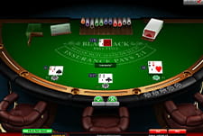 Ein Blackjack Spieltisch.