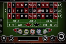 Ein European Roulette Spieltisch.