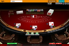 Der Spieltisch von Blackjack Switch.