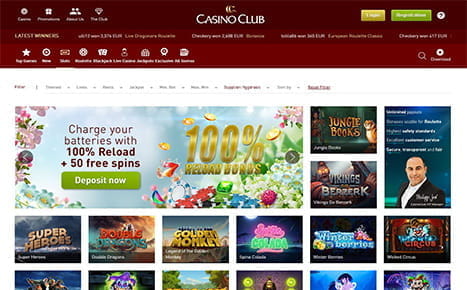 Die Auswahl an Online Slots im CasinoClub.