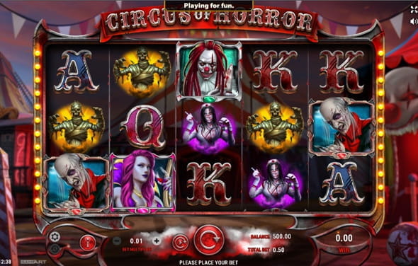 Der Spielautomat Circus of Horror.