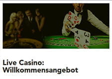 Im Live Casino bekommt ihr einen 10% Bonus auf alle Einsätze in der ersten Woche