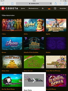 Alle Spiele bei Codeta in der Übersicht - Slots bilden den größten Teil