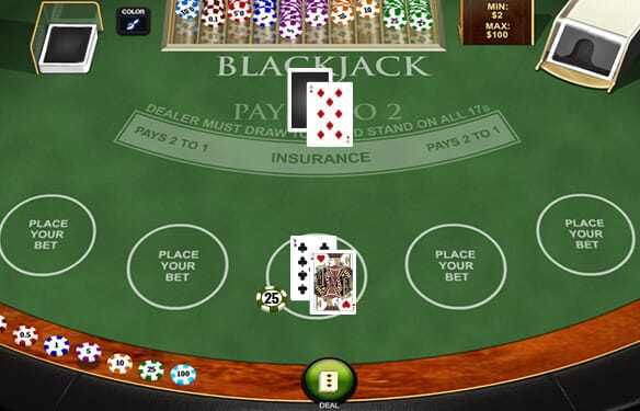 Ein Online Blackjack Tisch.