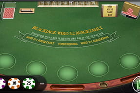 Die Web-Applikation des Eurogrand Casino mit klassischem Blackjack