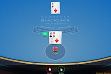 Das Tischspiel European Blackjack von Microgaming.