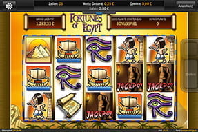So sieht Fortunes of Egypt beim CasinoClub aus.