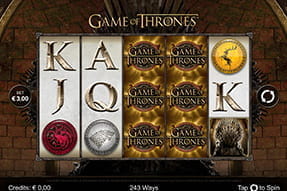 So sieht der Game iof Thrones Slot von Ruby Fortune aus.
