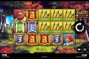 Das Bild zeigt die mobile Version des Automatenspiels Robin of Sherwood.