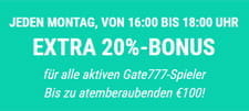 Das Bild zeigt das Happy Hour Banner, das für einen zeitlich begrenzten Extrabonus wirbt.