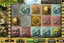 Ein Bildschirmfoto des NetEnt Automatenspiels Gonzo´s Quest, aufgenommen bei Luckland.