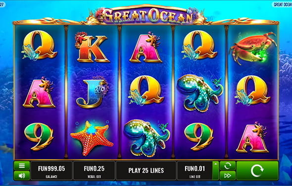 Der Spielautomat Great Ocean von Platipus. 