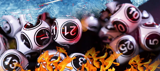 Zahlen vor einem Hintergrund mit Eis und Feuer.