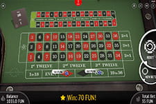 Ein European Roulette Spieltisch.