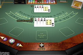 Der Klassiker Blackjack in der App von Caramba.