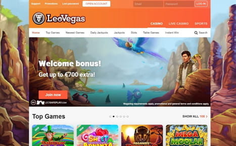 Die Webseite von LeoVegas..