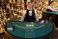 Three Card Poker Live Dealer Spiel im LeoVegas Casino pokern