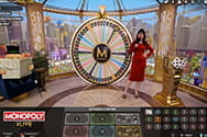 Die beliebte Live Game Show Monopoly von Evolution Gaming.