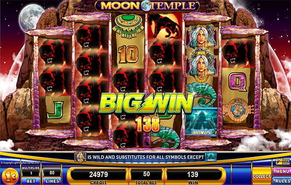Der Slot Moon Temple von Lightning Box.