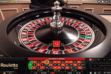 Ein Live Roulette Kessel von Evolution Gaming im Mo Play Casino.