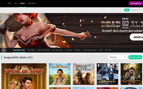Vorschaubild der Auswahl an Spielen im MoPlay Casino.