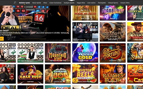 NetBet Casino Spielauswahl Vorschau.