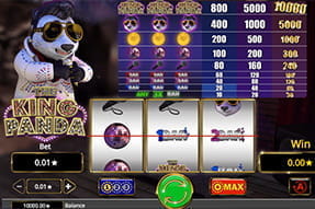 Eine Spielszene aus dem sehr atmosphärischen Slot The King Panda