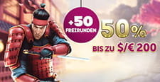 Das Bild Zeigt eine Figur aus einem bekannten Slot und die Konditionen des hier beschriebenen Bonus.
