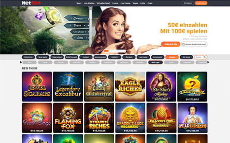 Die Startseite des NetBet Casinos.