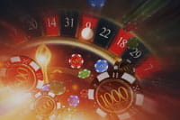 Ein erleuchtetes Roulette Rad.